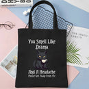 Animal Joke Graphic Tote Bag Ladies Shopping Bag Cat Aesthetic Reusable Canvas Shoulder Bag Stylish Student Shoulder Handbag