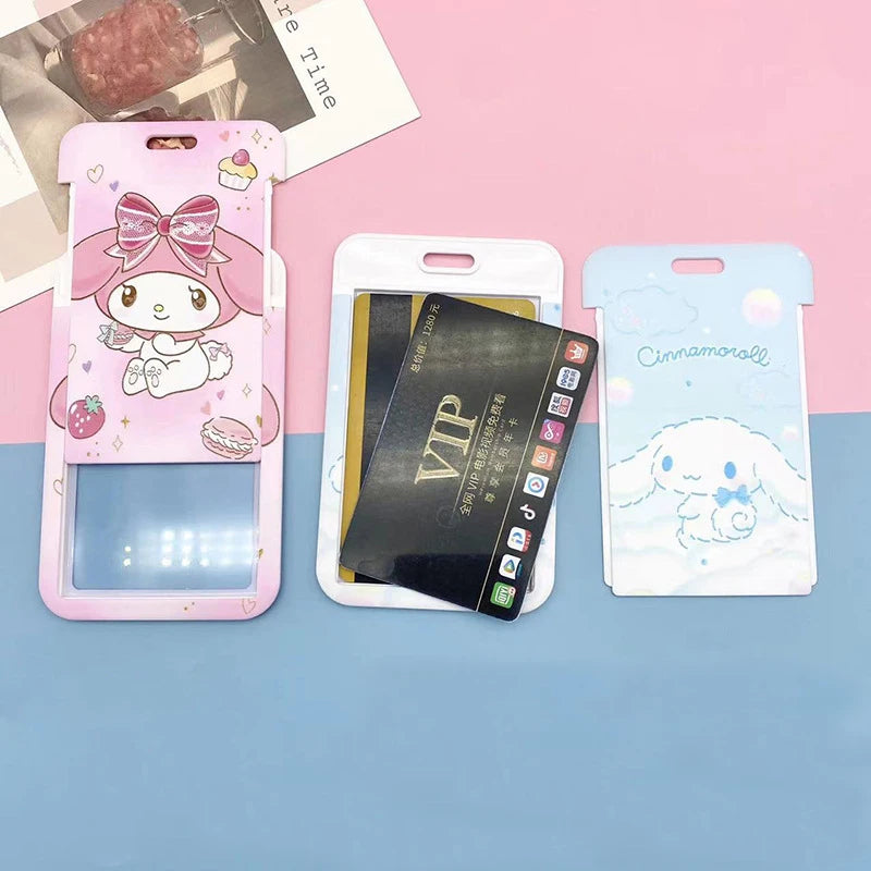 Sanrio ID Badge Holder Neck Strap Cartoon My Melody Subway Door Card Holders Hello Kitty Kids Campus Lanyard Credential Holder