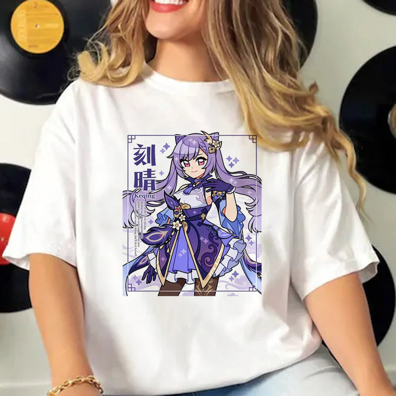 Genshin Impact t-shirts women comic Tee girl manga 2000s clothing