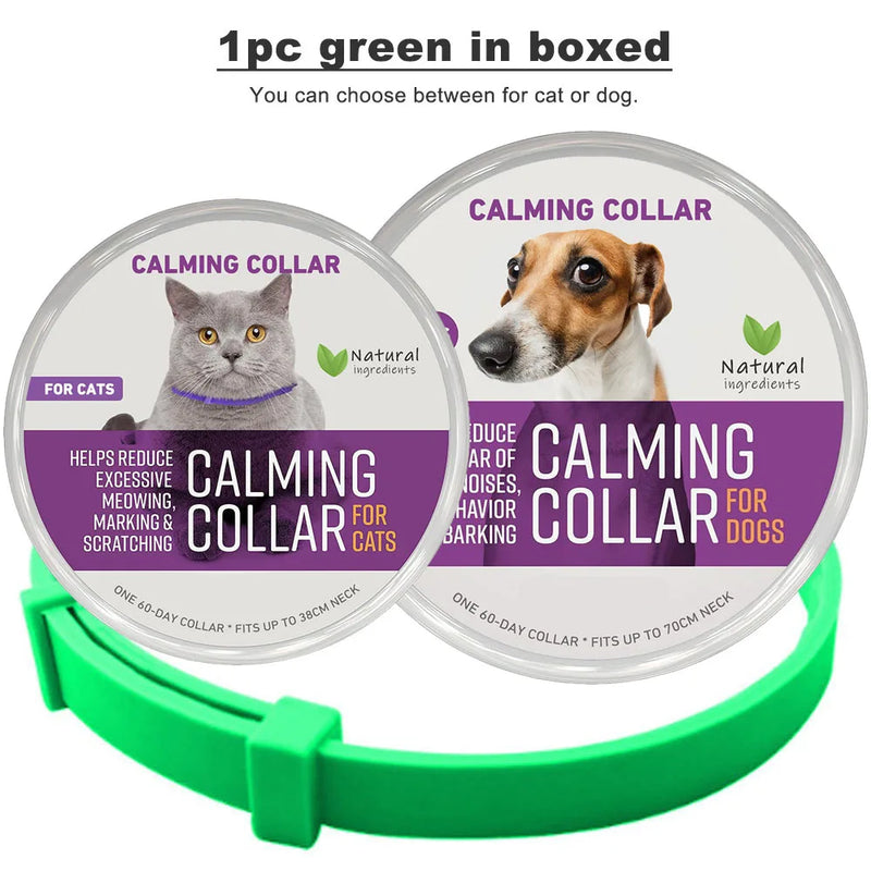 Pet Calming Collar for Cats Effective Relief Reduce Anxiety Stress Pheromones Relaxing Breakaway Collar for Kittens Puppies Dogs