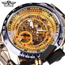 Winner Classic Series Golden Movement Steel Mens Skeleton Man Wrist Watch Mechanical Top Brand Luxury Fashion Automatic Watches
