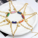 Lucky Eye Cuban Link Chain Evil Eye Charm Enamel Bracelet Adjustable Round Pendant Bracelet for Women Girls Men Jewelry BT338