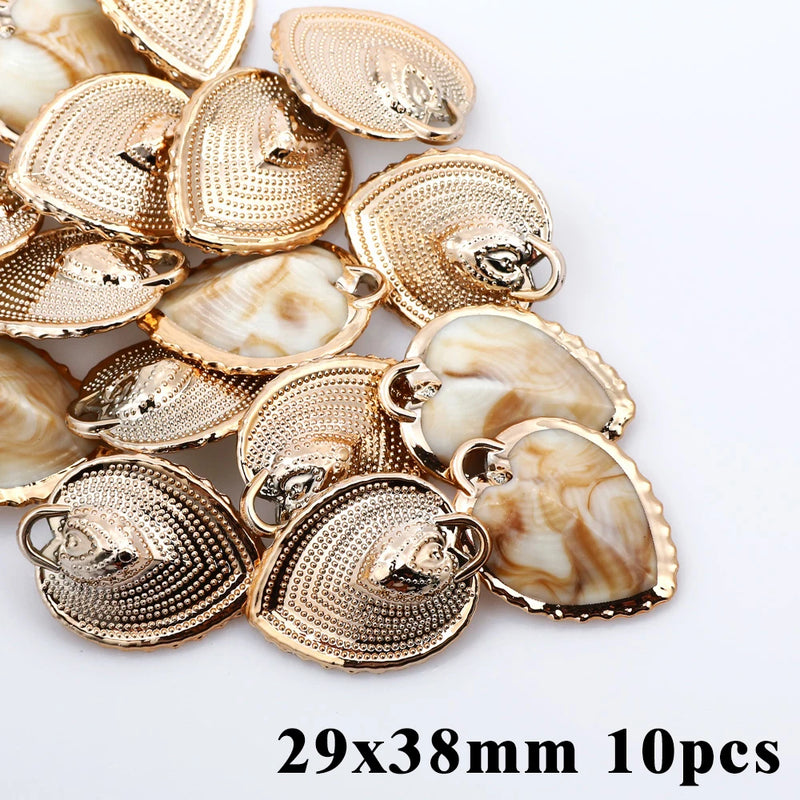 5-20pcsAcrylic Gold Plated Color Conch Sea Shell Charms Pendants Beads Jewelry Making Accessories DIY Handmade Necklace Bracelet