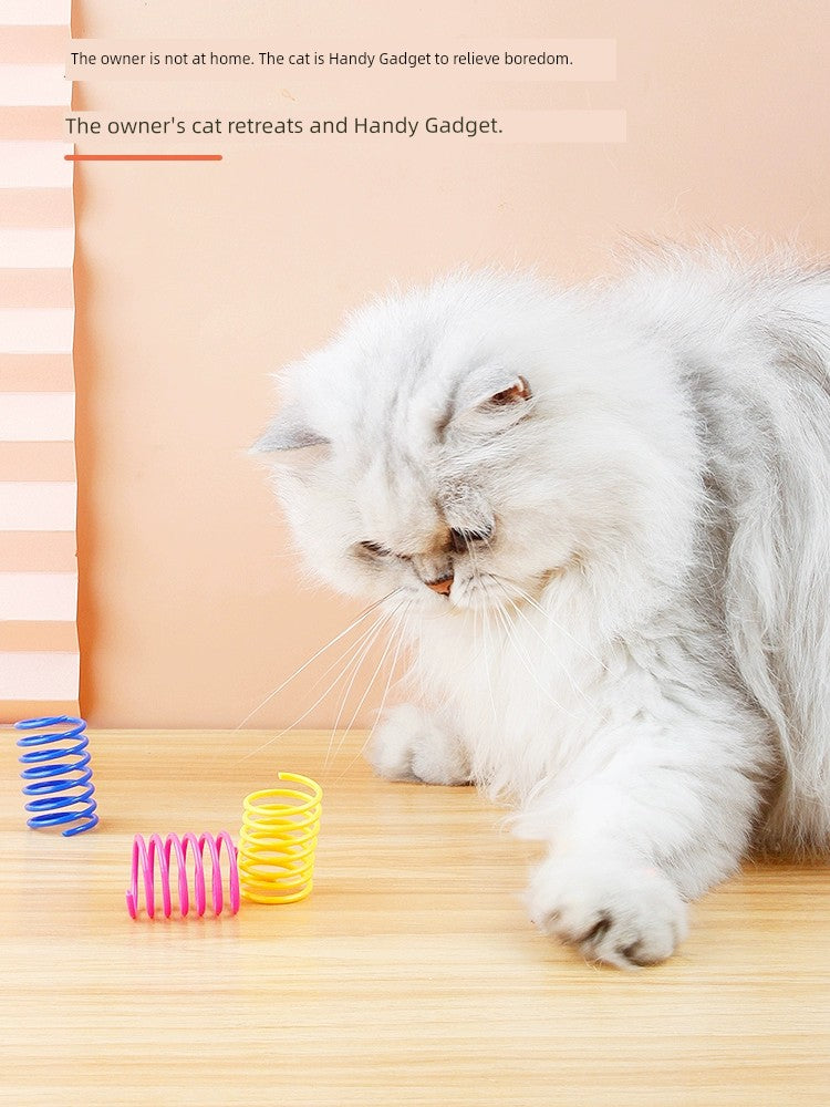 Mute Color Plastic Spring Molar Toy Ball Cat