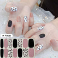 New 16 Strips Autumn Nail Stickers Full Cover Nail Patch Leopard Print 3D Nail Stickers Nail Polish Strips DIY Nail Art Making