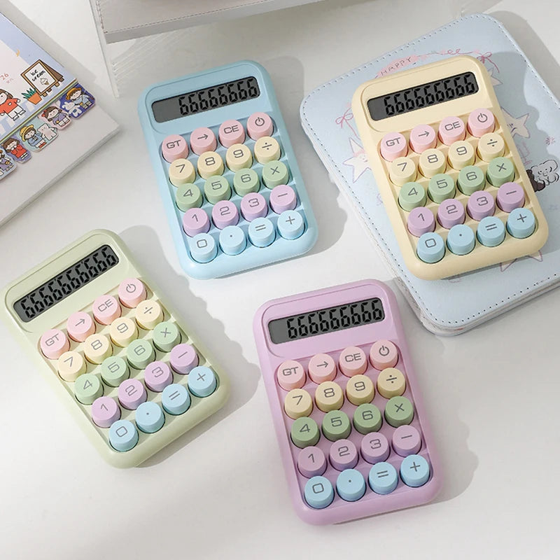 10 Digital School Student Calculator Mechanical Keyboard Fashion Color