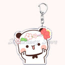 Llavero con diseño de Bubu Dudu, pareja de enamorados, oso panda, accesorios para bolso, colgante, joyería, regalos para amantes.