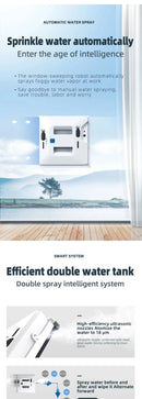 Robotic Window Cleaner Dual Water Spray,High Vacuum Suction Electric Window Washing Machine Smart Home Wall Glass Cleaning Robot