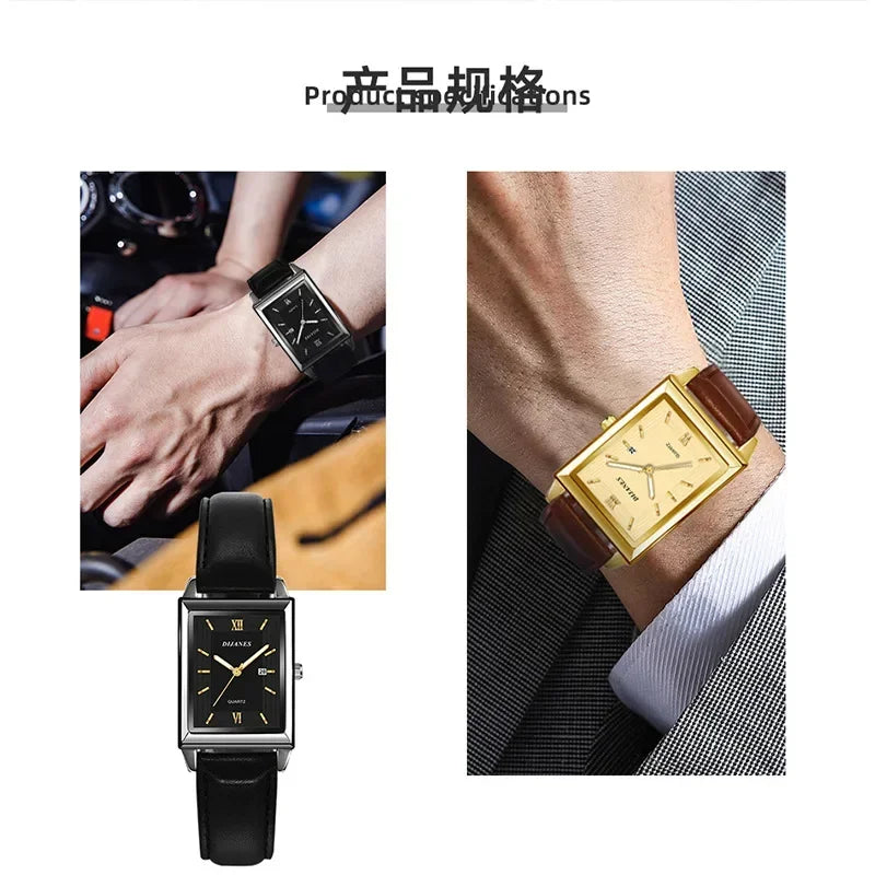 2024 New Men Watch Light Luxury Brand Business Watches for Men Square Business Wristwatches Luxury Clock Relojes De Hombre