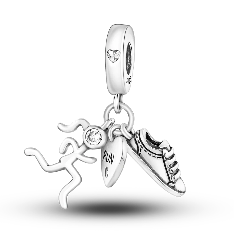 925 Sterling Silver Boy Girl and Heart Shape Pendant Charm Couple Lovers Bead Fit Pandora Original Bracelet DIY Jewelry Making
