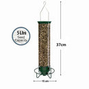 Outdoor Squirrel-Proof Hanging Bird Feeder Multiple Holes Bird Feeder Peanut Seed Standing Feeder Birds Food Holder
