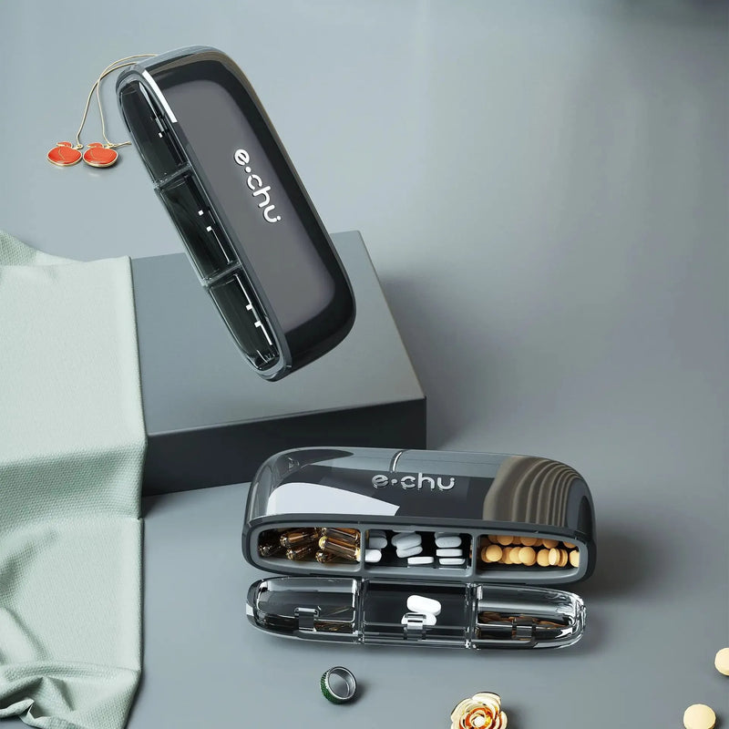 Portable Pill Organizer 3 Times A Day Pill Box Compartments Travel Pill Holder for Vitamins Medicines Small Pocket Medicine Case