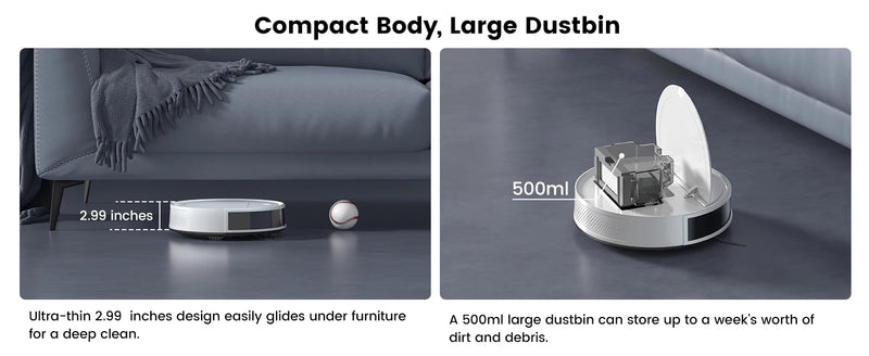 OKP K5P Robot Vacuum Cleaner, 5000Pa, 180 Mins, WiFi/App, Slim Design, Self-Charging, Perfect for Hard Floors, Pet Hair, Carpets