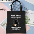 Animal Joke Graphic Tote Bag Ladies Shopping Bag Cat Aesthetic Reusable Canvas Shoulder Bag Stylish Student Shoulder Handbag