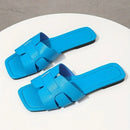Flat bottomed women's slippers, beach shoes, home casual sandals, unbuttoned slippers, couple's shoes