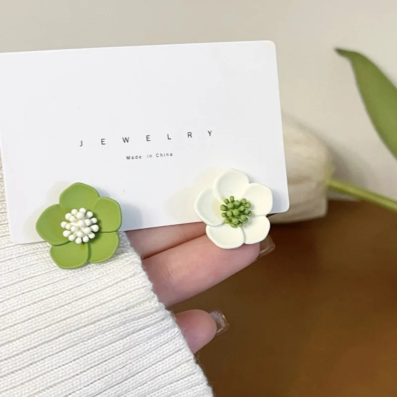 Fashion Jewelry 925 Silver Needle Flower Earrings 2023 Trend New Sweet Design Metal Earrings For Women Female Gifts Wholesale