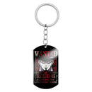 Stainless Steel Anime Keychain One Piece Luffy Ace Blackbeard Wanted Metal Key Holder Pendants Key Chains Souvenir Trinket Gift