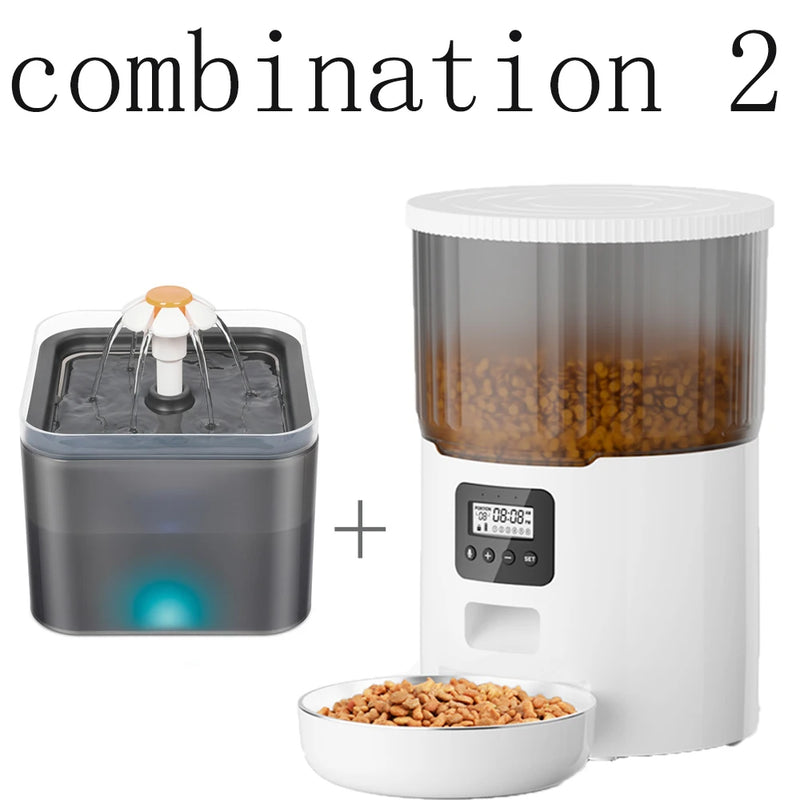 4L Pet Feeder Tuya WIFI Automatic Dog Food Dispenser Smart Cat Feeder 2L Cat Automatic Drinking Fountain Dog Water Feeder