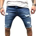 Short Jeans Ripped Skinny Men Zipper Closure Pockets Shorts for Party