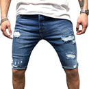 Short Jeans Ripped Skinny Men Zipper Closure Pockets Shorts for Party