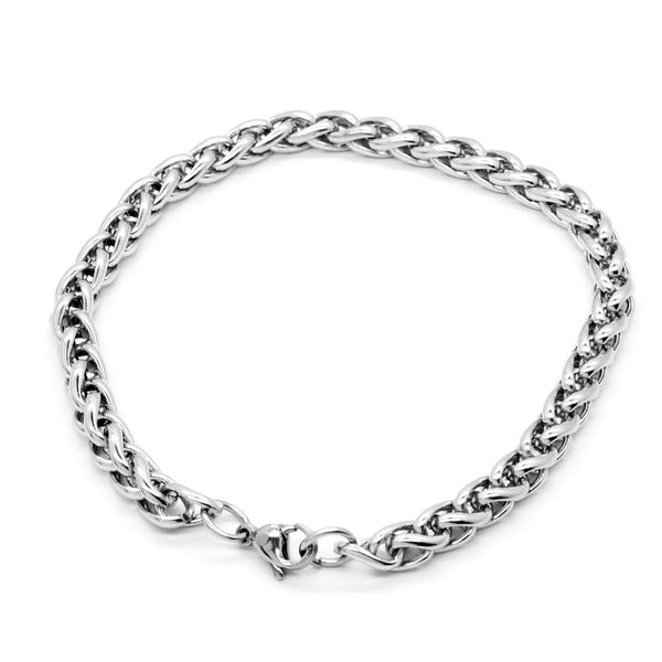 1PC 19-25cm Stainless Steel Bracelets Curb Cuban Silver Color Classic For Men Dragon Link Chain Bracelets Anklet Fashion Jewelry
