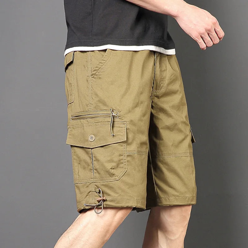 2024 Men's Cargo Shorts Summer Tactical Joggers Shorts Men Loose Work Casual Cotton Short Pants Man Clothing Plus Size 4XL