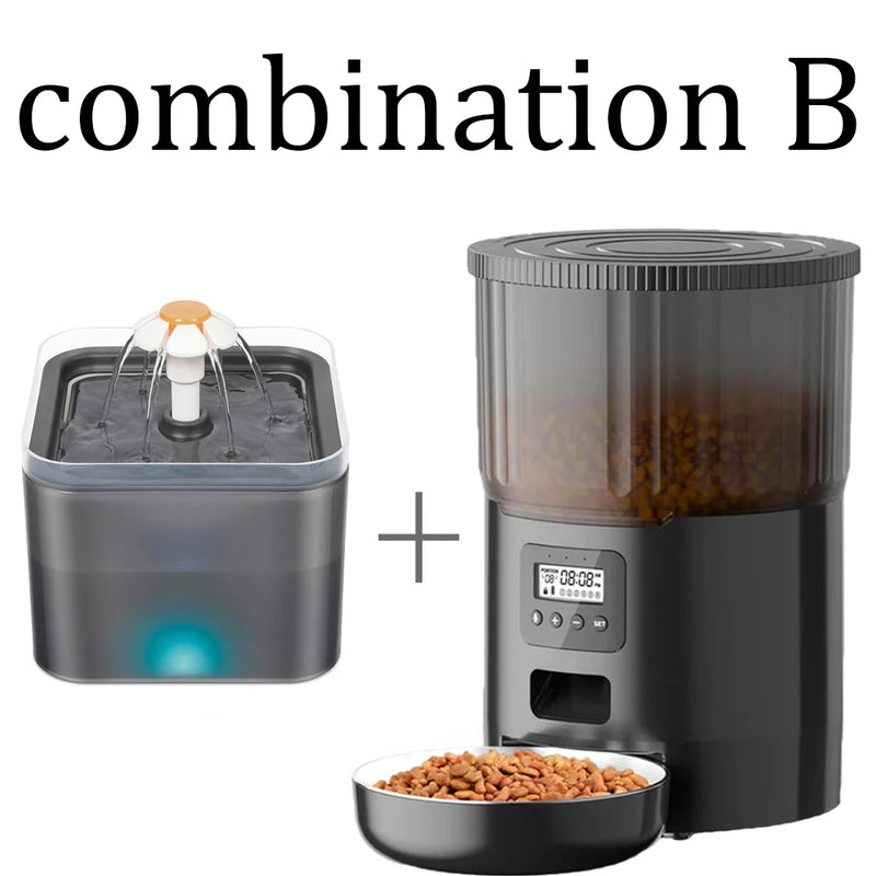 4L Pet Feeder Tuya WIFI Automatic Dog Food Dispenser Smart Cat Feeder 2L Cat Automatic Drinking Fountain Dog Water Feeder