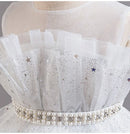 Lace Mesh Sleeveless Party Dress for Kids Girl Fashion Solid Color Girls Party Dresses Summer Evening Dresses 3-12 Years