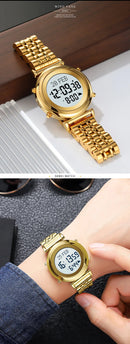 SKMEI 2139 Steel Muslim Azan Digital Watch Mens Back Light Waterproof  Wristwatch Prayer Qibla Compass Alarm Clock watch 1861