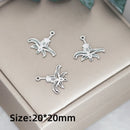 3pcs Vintage Lotus Flower/Potted Plant/Maple Leaf Art Line DIY Tassels Earrings Necklace Jewelry Making Titanium Steel Pendant