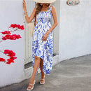 Summer Holiday Dress Women Casual Sleeveless A-Line Party Long Dress Boho Casual Sleeveless Party Dress 2024