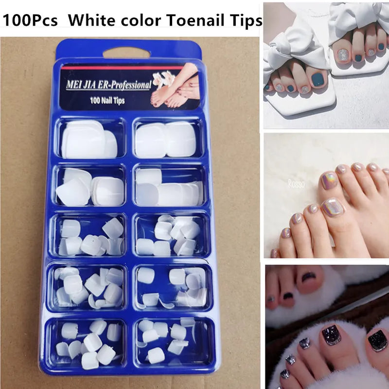Fake Nails 100PCS Claw Shape Full Cover Wearable DisassemblyGlossy Pure White Red Orange Natural False Nails Tips