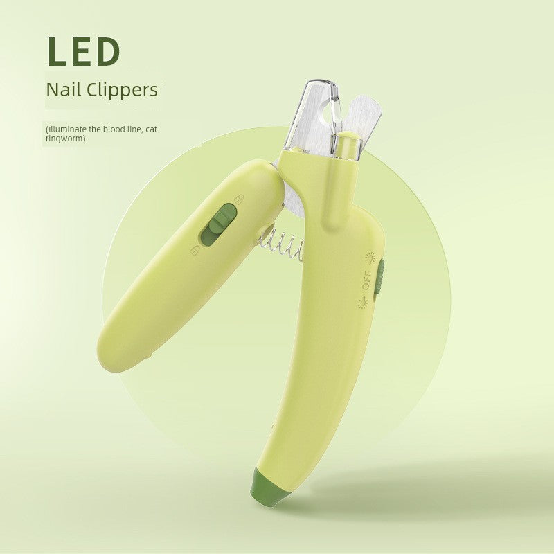 Cat Nail Scissors Handy Gadget Dog Pet Special Nail Clippers Knife LED Light Blood Line Anti-Bleeding Novice Rabbit