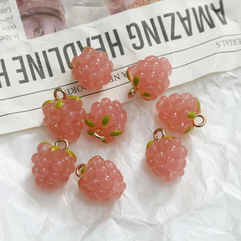2Pcs 11*15MM Crystal Resin Clear Grapes Charms For DIY Making Earrings Necklace Bracelet Jewelry Findings Accessories