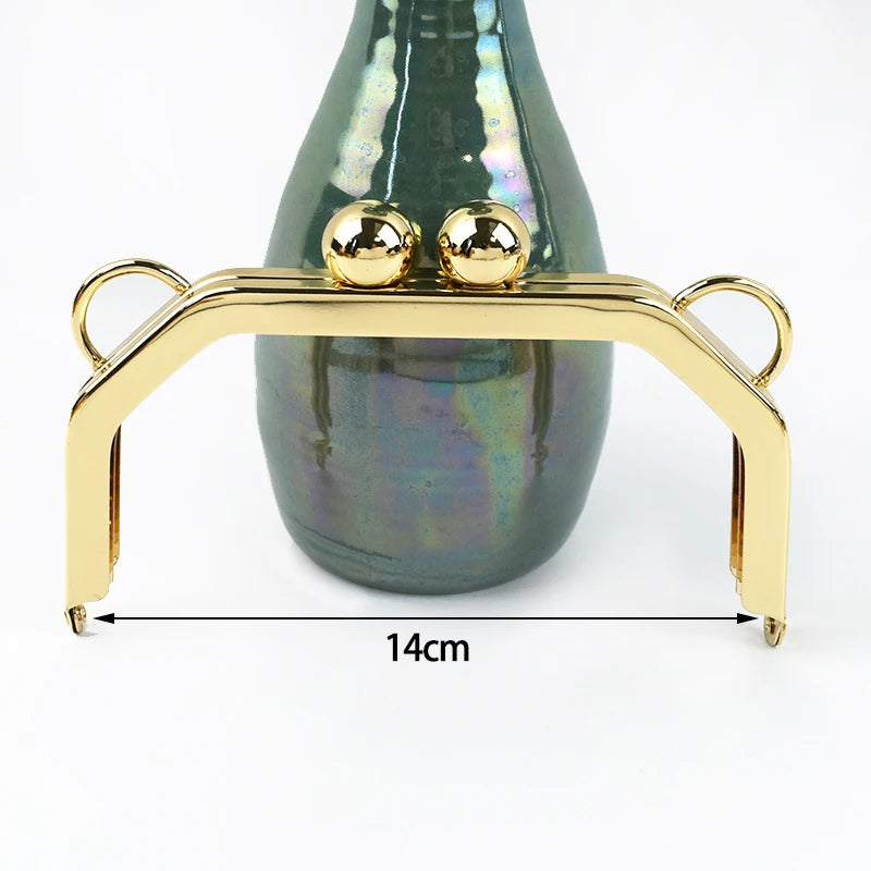 1Pc Deepeel Retro Square Embossed Bag Handles Metal Handmade Sewing Brackets Kiss Clasp Handbag Purse Frame Handle Accessories