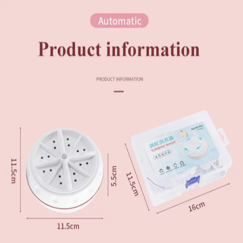 【Hot Sale】Portable Turbo Spin Washing Machine Fully Automatic Mini Lazy Washer