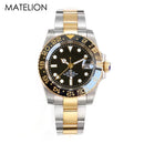 Gold Tow Tone NH34A GMT Movement Diving Watch for Men Automatic Watches Mechanical Swim Jubilee Bracelet 200m Waterproof Date