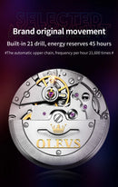 OLEVS Men Automatic Watch Luxury Diving Watch Waterproof Luminous Stainless steel Business Mechanical Watch for Men reloj hombre