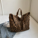 Leopard Canvas Commuter Women's Bag Fashion One Shoulder Canvas Bag 2024 New Women's Canvas Multi Functional Bag