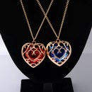 Zeldas Pendant Necklace Skyward Sword Heart Sapphire Ruby Necklace for Women Men Keyring Jewelry