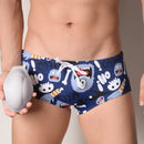Men's Fashionable Swim Trunk Cartoon Printed Cup Stand Up Tie Up Hot Spring Beach Board Shorts Elastic Sprotswear Swimming Pants