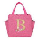 A~N Letter Printed Nylon Lunch Bag With Zipper Waterproof Insulation Bag Ice Bag Suitable For Men & Women's Work Picnic Travel