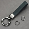 Car Key Chain Luxury Genuine Leather Keychain Pure Color Buckle Key Ring Car Accessories Gift Car Keychain