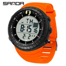 SANDA Men's Electronic Watch Outdoor Sports LED Analog Digital Alarm Clock Chronograph Multifunction Waterproof Men's Wristwatch