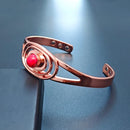 Luxury Pure Copper Women's bangles Bracelets Blue Stone Adjustable Open Cuff Health Bangles Fashion Jewelry