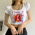 Karol G Manana Sera Bonito Large Neckline Crop Top For Women Tomorrow Will Be Nice T Shirts Cute Mermaid Graphic Baby Sexy Y2k