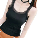 Summer Camisole Women Vest Elegant Lace Trimmed Women's Tank Tops for Summer Slim Fit Sleeveless Camisole Vest with for Ladies