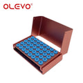OLEVO Aluminum Dental Burs Holder Sterilizer Case Drills Block for High/Low Speed Bur Organizer Box With Silicone Autoclavable