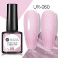 UR SUGAR - Esmalte de uñas en gel semipermanente rosa nude con purpurina, color sólido, 7,5 ml, para manicura semipermanente UV LED