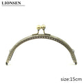 LIONSEN 6.5/7.5/8.5/10.5/12.5/15/20cm DIY Metal semicirc Frame Purse Handle Coin Bags Metal Kiss Clasp Lock Frame Accessories